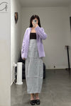 SWAYING/KNIT knitting stitching vest skirt SW23SS2L19 Deep Gray/Gray Orchid PS56